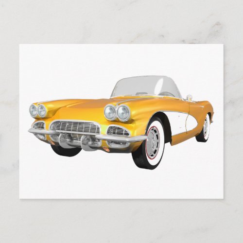 1961 Corvette C1 Yellow Finish Postcard