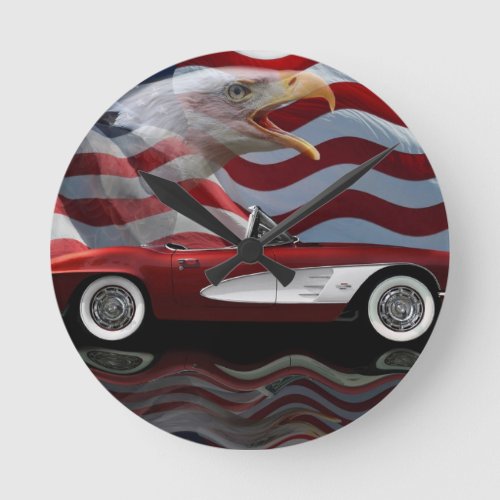 1961 Corvette Tribute Round Clock