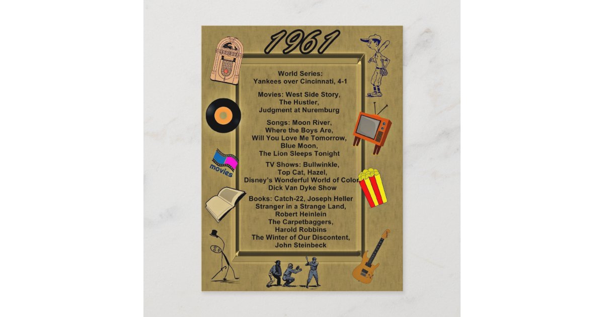 1961 Great Events Birthday Card | Zazzle