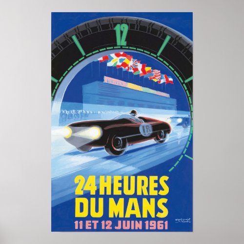1961 Le Mans 24 hour vintage racing Poster