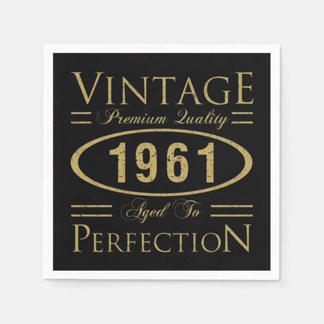 1961 Premium Quality 60th Birthday Napkins (Front)