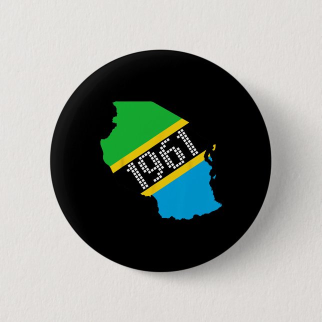 1961 Tanzania Flag Independence Day  Button (Front)