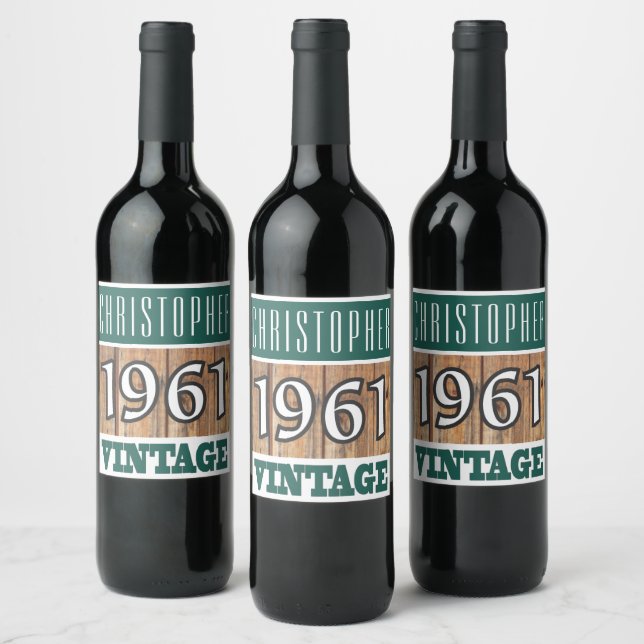 1961 Year of Birth Wine Label (Bottles)