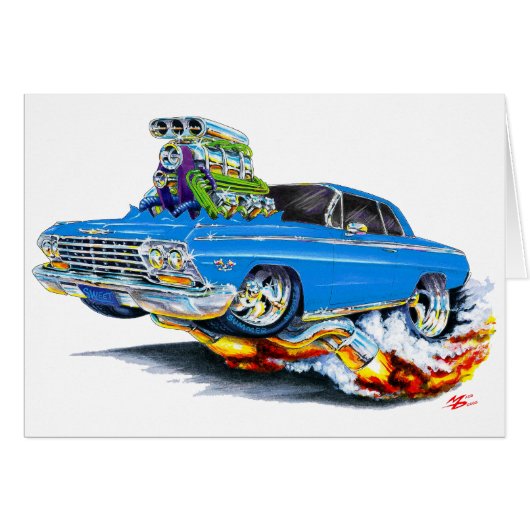 1962-63 Impala Blue Car Cards (Front Horizontal)