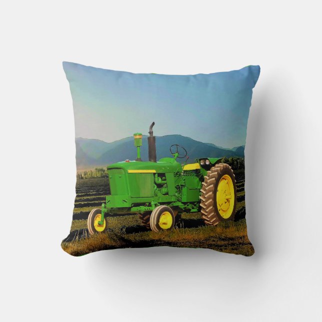 1962 Big Green Tractor Square Pillows (Front)