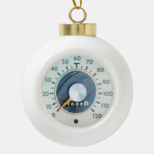 1962 Classic Car Speedometer Ceramic Ball Christmas Ornament