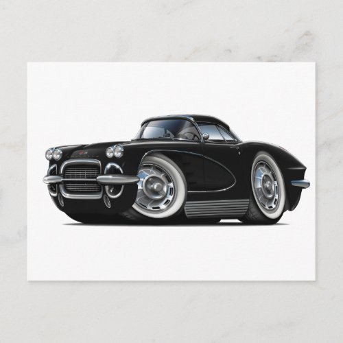 1962 Corvette Black Car Postcard