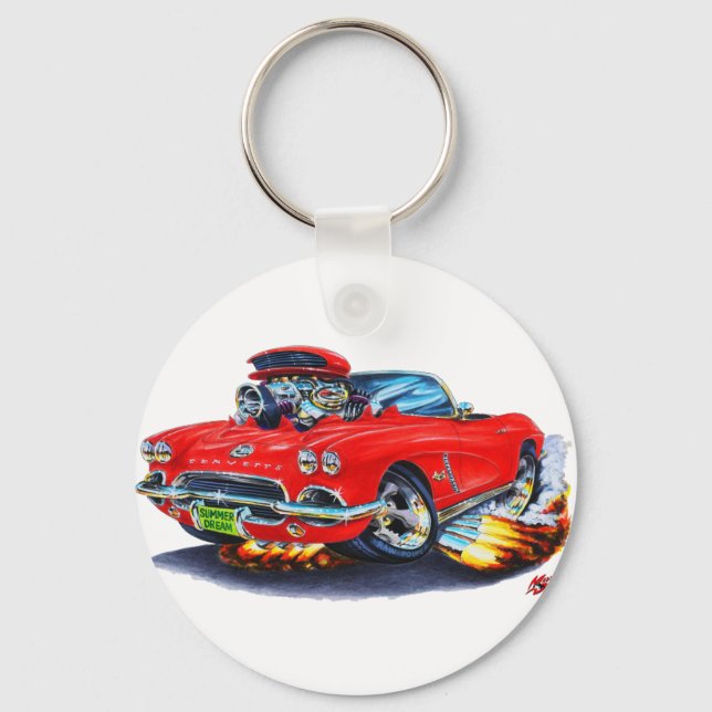 1962 Corvette Red Convertible Keychain (Front)