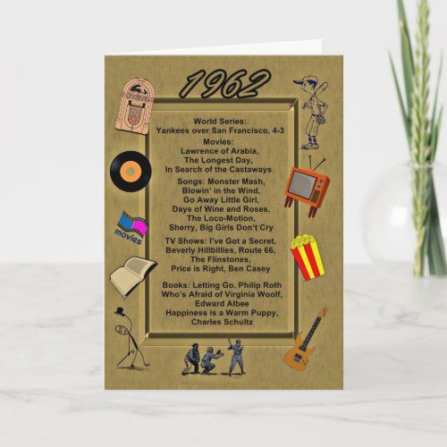 1962 Great Events Birthday Card