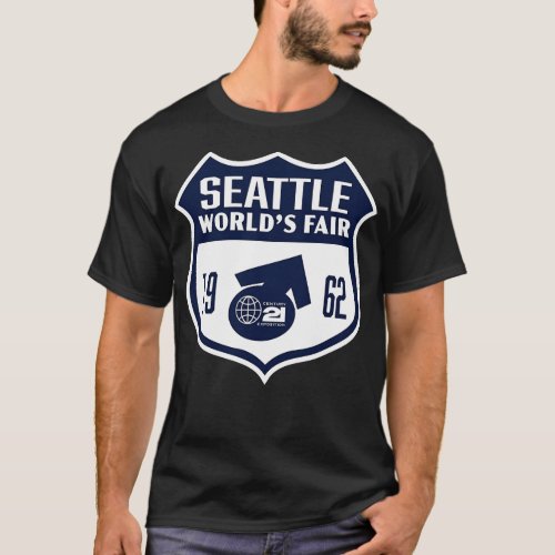 1962 Seattle Worlds Fair Retro Shield Blue