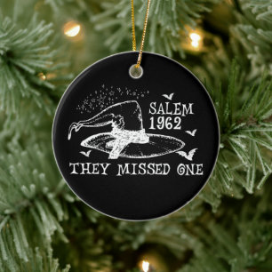 1962 They Missed One Salem Witch Halloween Ceramic Ornament