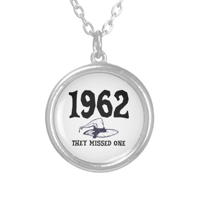 1962 They Missed One Salem Witch Halloween  Silver Plated Necklace (Front)