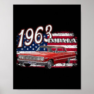 1963 63 Impala Lowrider Ss 4th Of July American Poster