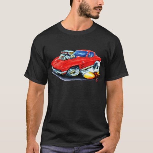 1963_64 Corvette Red Car T_Shirt