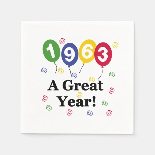 1963 A Great Year Birthday Paper Napkins