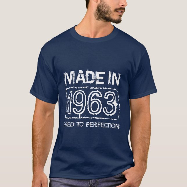1963 Aged to perfection t shirt for Birthday men (Front)