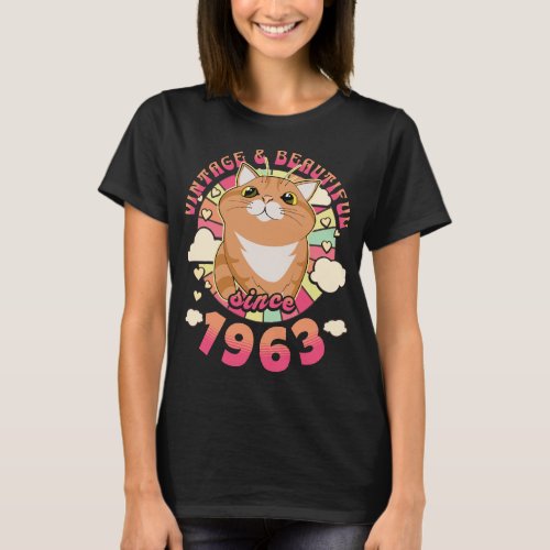 1963 Birthday Beautiful Woman 60th Birthday T_Shirt