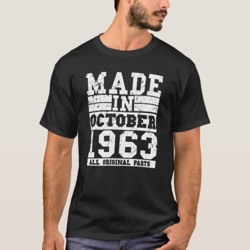 1963 Birthday october Vintage Saying T_Shirt