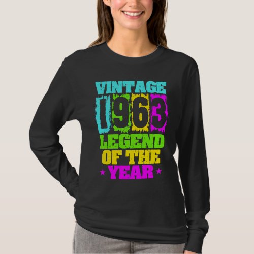 1963 Birthday Vintage 1963  Born In 1963 Made In  T_Shirt