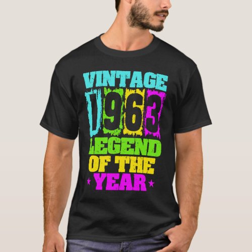 1963 Birthday Vintage 1963  Born In 1963 Made In  T_Shirt