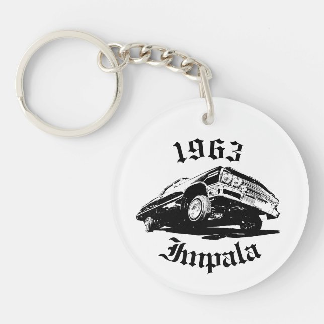 1963 Chevrolet Impala Lowrider Low Rider 63 Chevy Keychain (Front)