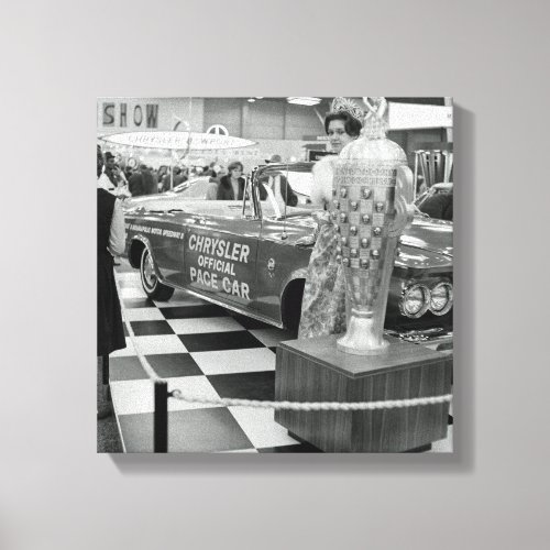 1963 Chicago Auto Show Chrysler Pace Car Woman Canvas Print