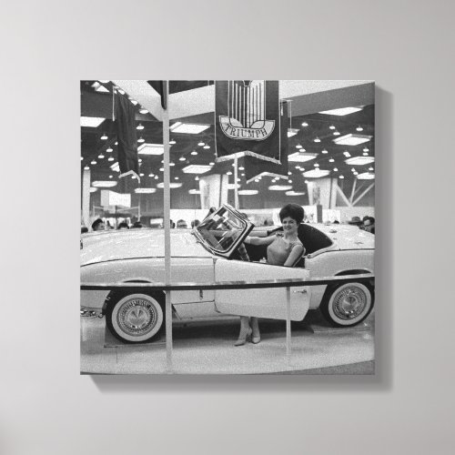 1963 Chicago Auto Show Woman Model in Triumph Car Canvas Print