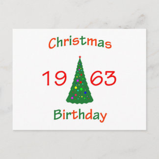 1963 Christmas Birthday Holiday Postcard