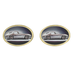 1963 Corvette Sting Ray Gold Cufflinks