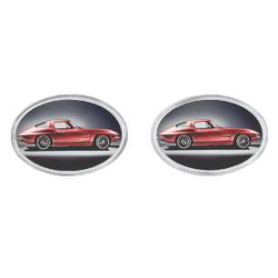 1963 Corvette Sting Ray Silver Cufflinks