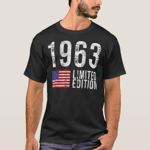 1963 Limited Edition USA America with Flag Birthda T-Shirt