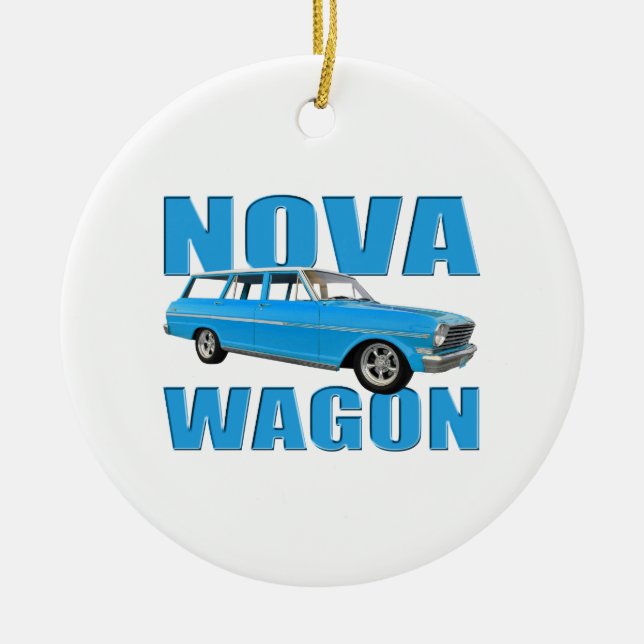 1963 longroof chevy II nova wagon Ceramic Ornament (Front)