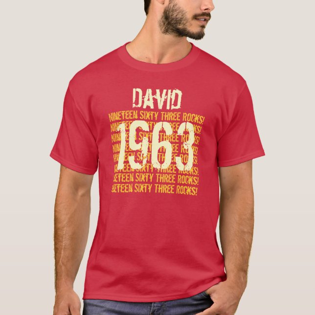1963 or Any Year 50th Birthday Gift Red T-Shirt (Front)