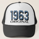 1963 Original Trucker Hat<br><div class="desc">In 1963 a US postage stamp cost 4¢,  Martin Luther King delivered the"I have a dream" speech,  US President John  F. Kennedy is assassinated,  and 1963 Originals were born!</div>