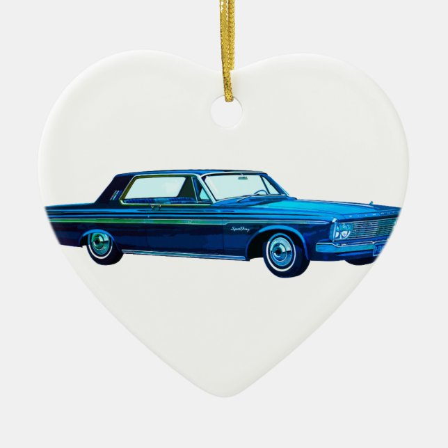 1963 Plymouth Sport Fury Ceramic Ornament (Front)