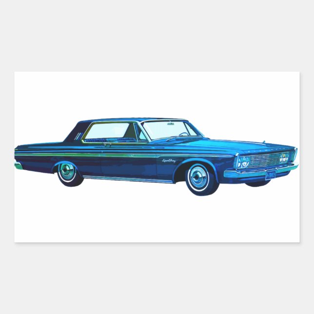 1963 Plymouth Sport Fury Rectangular Sticker (Front)