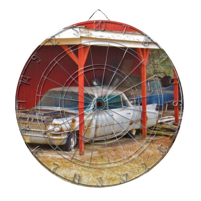 1963 Silver Sadan deville Dartboard With Darts (Front)