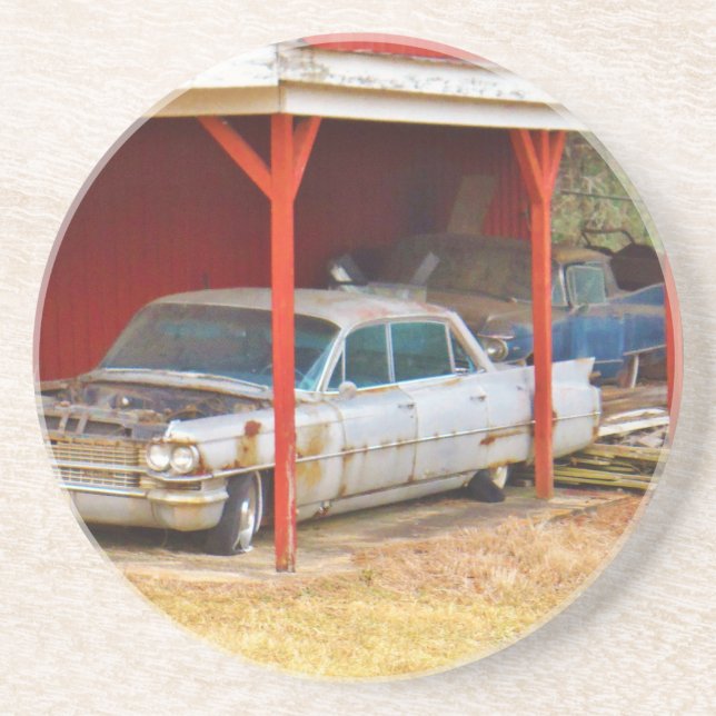 1963 Silver Sadan deville Drink Coaster (Front)
