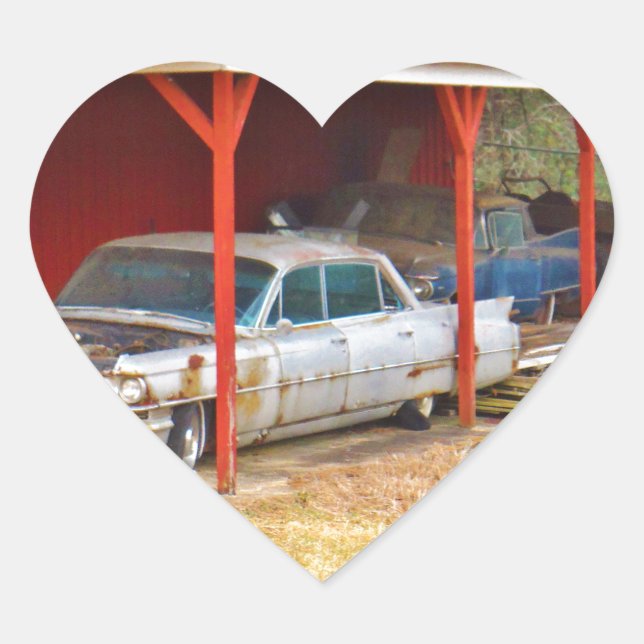 1963 Silver Sadan deville Heart Sticker (Front)