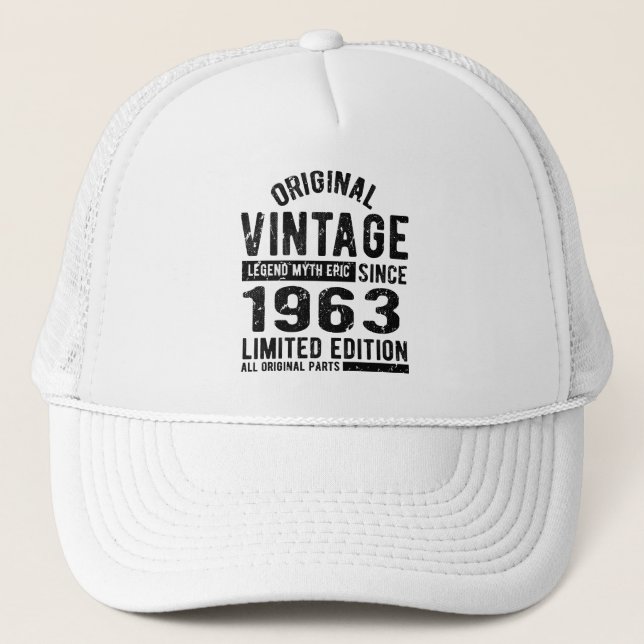 1963 Vintage Birthday Trucker Hat (Front)