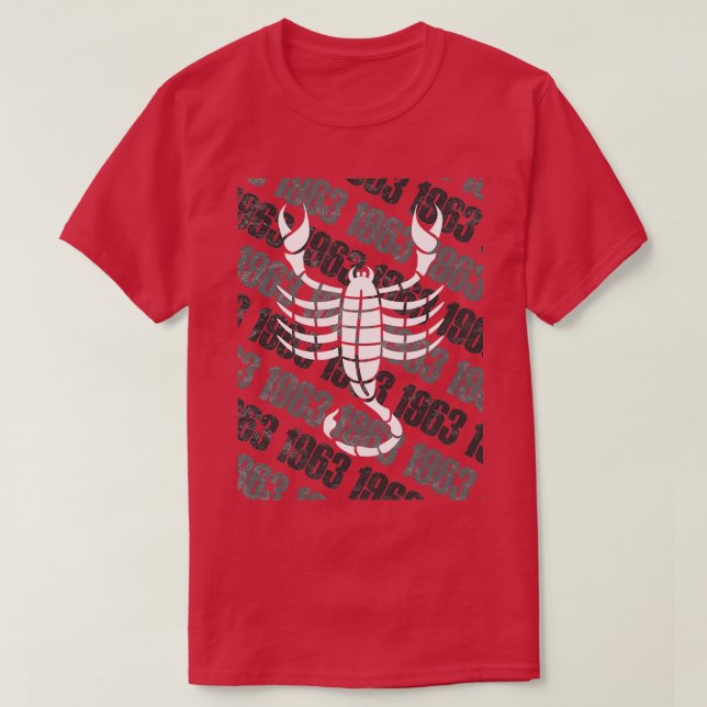 1963 Zodiac Birthday Gift Horoscope Scorpio T-Shirt (Design Front)