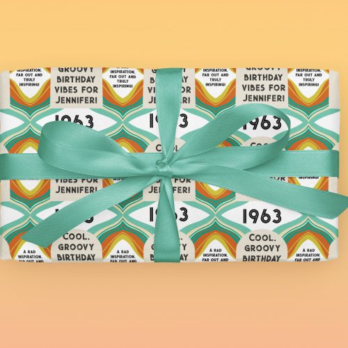 1963s Personalized 60s Birthday Retro Rad Wrapping Paper Sheets