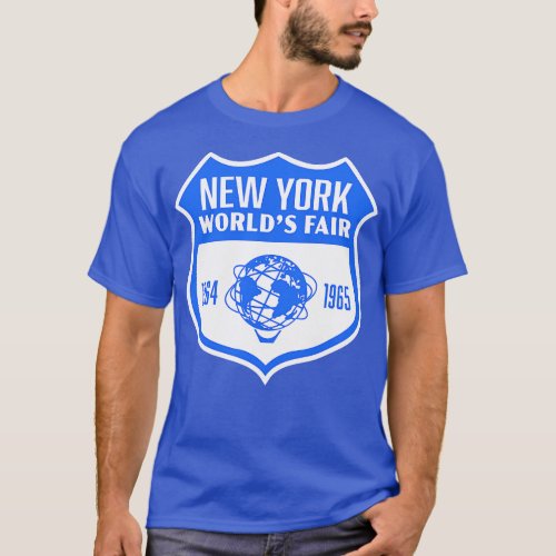 196465 New York Worlds Fair Retro Shield Blue