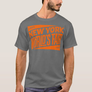 196465 New York Worlds Fair Tiki Font Orange T-Shirt