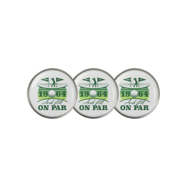 1964 60th Birthday Golf Humor Golf Ball Marker (3 Up)