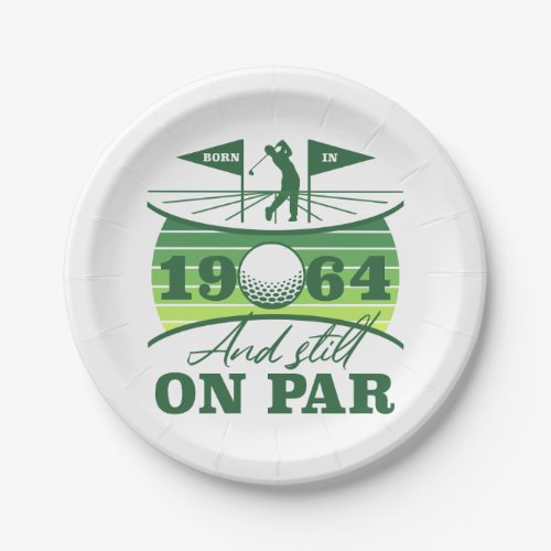 1964 60th Birthday Golf Humor Paper Plates