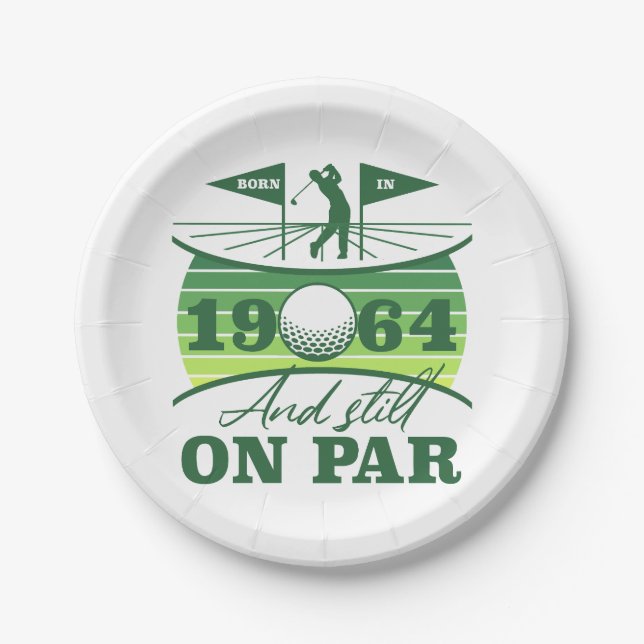 1964 60th Birthday Golf Humor Paper Plates (Front)