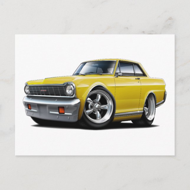 1964-65 Nova Yellow Car Postcard (Front)