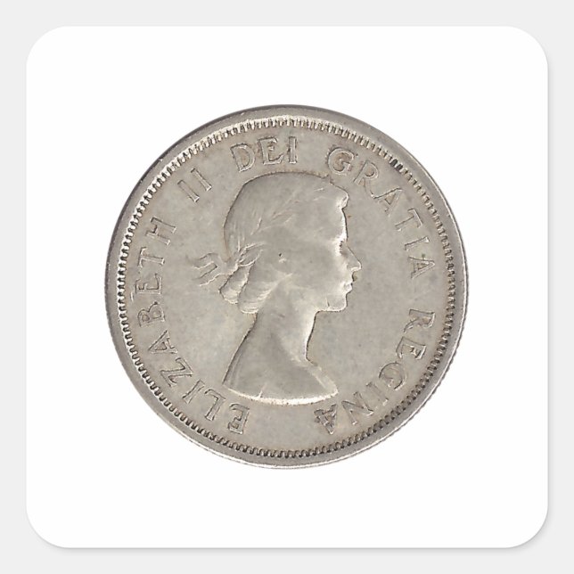 1964 Canadian Quarter Square Sticker (Front)