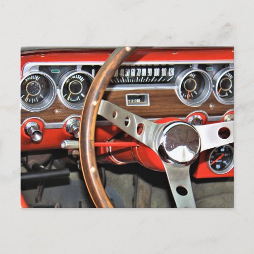 1964 Classic Car Dashboard Postcard